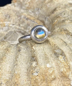 SWALK nugget ring with Labradorite. Sterling silver handmade ring.  Made to order in your size.