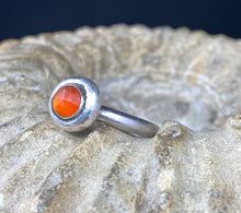 Load image into Gallery viewer, SWALK nugget ring with faceted carnelian.  Sterling silver handmade ring.  Made to order in your size.