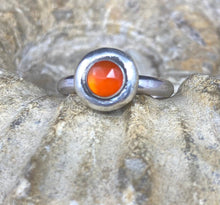 Load image into Gallery viewer, SWALK nugget ring with faceted carnelian.  Sterling silver handmade ring.  Made to order in your size.