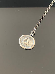 It should ever be thus....Antique wax letter seal impression. Sterling silver hand made pendant. Tassie seal with Cupid and Psyche.