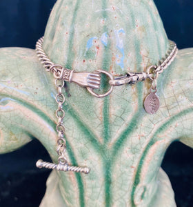Victorian inspired, sterling silver, curb chain bracelet.