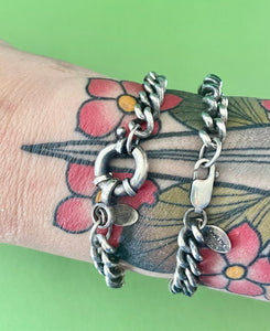 Unisex classic curb chain bracelet. Choice of clasp.  Choice of patina.  Made to order in your size.
