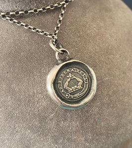 Ad sidera tolli…… to the stars. Antique wax letter seal. Reach for the stars. Solid sterling silver handmade pendant.