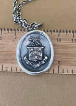 Load image into Gallery viewer, Hard work pays off.  Diligentia ditat.  Latin inscribed antique wax letter seal pendant.  Handmade sterling silver meaningful amulet.