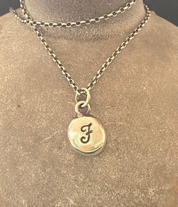 Initial add on…. Sterling silver letter. Handmade F initial charm.
