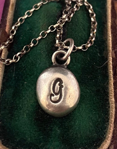 Initial add on…. Sterling silver letter. Handmade initial charm. Initial G necklace.