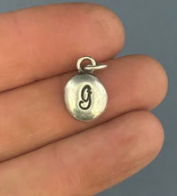Load image into Gallery viewer, Initial add on…. Sterling silver letter. Handmade initial charm. Initial G necklace.