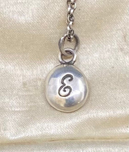 Initial add on…. Sterling silver letter. Handmade initial E charm. Initial E necklace.