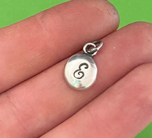 Load image into Gallery viewer, Initial add on…. Sterling silver letter. Handmade initial E charm. Initial E necklace.