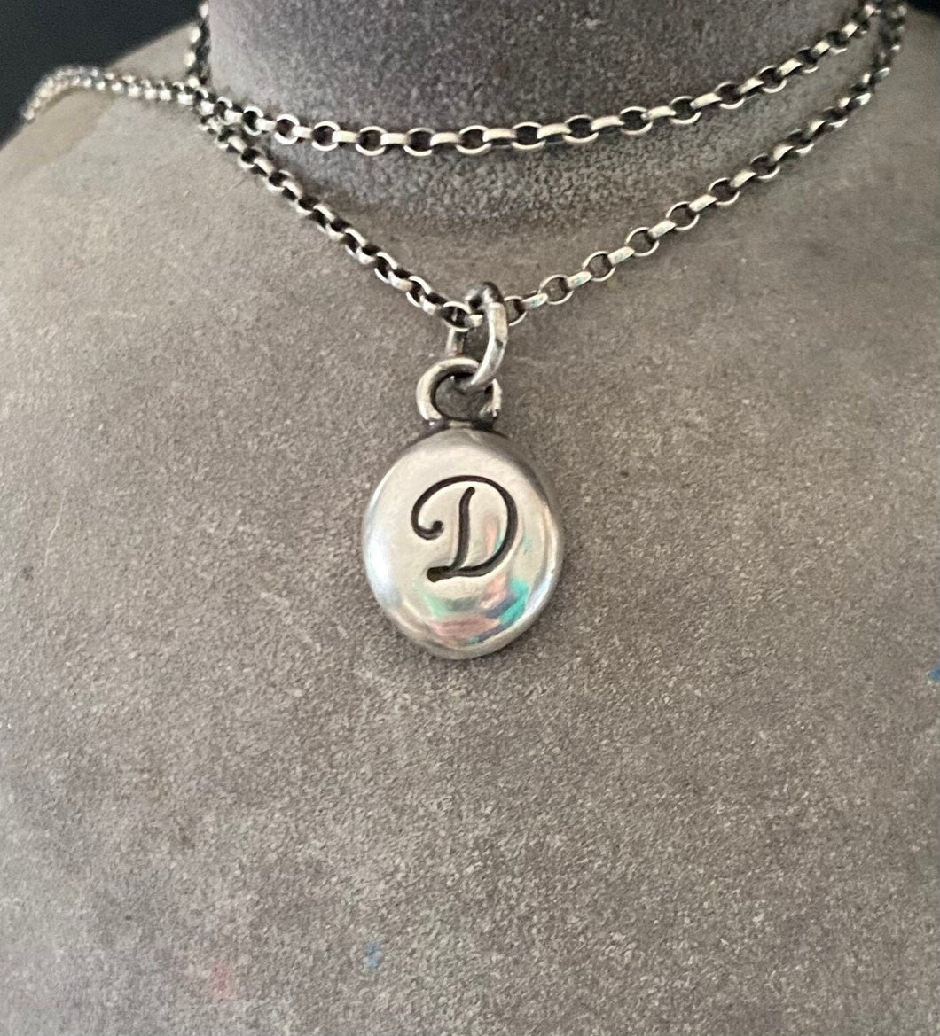 Initial add on…. Sterling silver letter. Handmade initial charm.