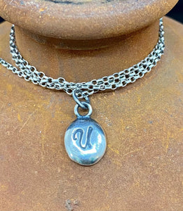 Initial add on…. Sterling silver letter. Handmade initial U charm.