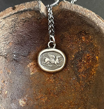Load image into Gallery viewer, Silver Anchor Necklace Wax Seal Necklace, Nautical Jewelry, sailor pendant, &#39;Hope&#39; pendant.