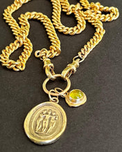 Load image into Gallery viewer, 9 carat yellow Three Graces,  handmade wax seal impression.