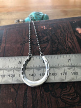 Load image into Gallery viewer, Lucky horse shoe necklace. Sterling silver good luck necklace.  You choose the length.