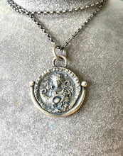 Load image into Gallery viewer, Virgo handmade sterling silver pendant. Zodiac sign coin necklace.