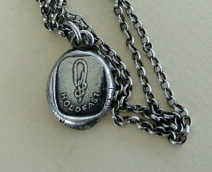 lovers knot, antique wax letter seal pendant. Holdfast, sailors knot, commitment pendant