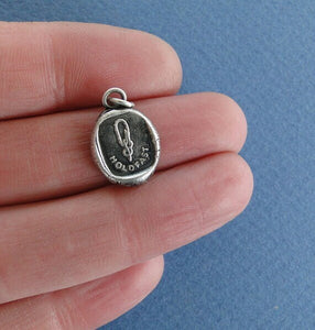 lovers knot, antique wax letter seal pendant. Holdfast, sailors knot, commitment pendant