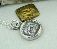 Load image into Gallery viewer, Protect you… Garde a vous, wax seal impression. Panther crouching, sterling silver