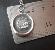 Load image into Gallery viewer, A Bon Chat, Bon Rat..... Antique wax seal pendant.  Good cat, good rat.... tit for tat, Quid pro quo.