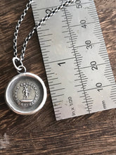 Load image into Gallery viewer, To hell with love!!!&#39;....... antique wax seal pendant, funny love lost, breakup jewelry. sterling heartbreak gift.
