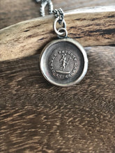 Load image into Gallery viewer, To hell with love!!!&#39;....... antique wax seal pendant, funny love lost, breakup jewelry. sterling heartbreak gift.