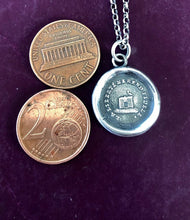 Load image into Gallery viewer, La liberté me rend fidelé..... Freedom keeps me faithful.  Antique wax letter seal impression.  Sterling silver handmade pendant