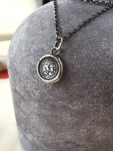 Load image into Gallery viewer, While I live I&#39;ll crow, rooster, cockerel, cocky, confident, self confidence. Wax seal necklace.