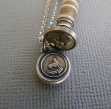 Load image into Gallery viewer, Wisdom and diplomacy. Goat or Ibex, antique wax seal impression, sterling silver