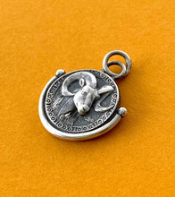 Load image into Gallery viewer, Aries handmade sterling silver pendant. Zodiac sign coin necklace.