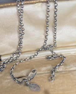 Sterling silver Rolo chain.  Medium weight silver chain with strong clasp. 2.4mm Belcher chain