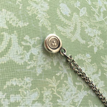 Load image into Gallery viewer, Shamrock wax seal necklace. Irish jewelry, lucky charm necklace.  Tiny shamrock pendant from Ireland