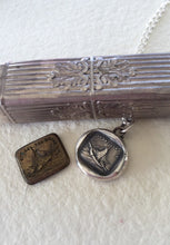 Load image into Gallery viewer, Such is life.... Telle est la vie.  Sterling silver necklace, antique wax seal impression, handmade, pendant, ship, boat, ocean, sailing.