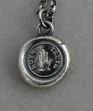 Load image into Gallery viewer, Truth Love, wax seal jewelry, sterling silver, SWALK love, friendship, sincerity Heart hand.