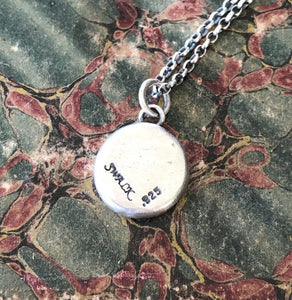 Forget me not, antique wax seal pendant, romantic, sterling silver impression of wax seal.