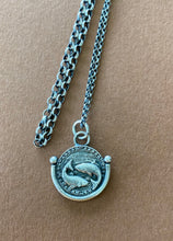 Load image into Gallery viewer, Pisces handmade sterling silver pendant. Zodiac sign coin necklace.
