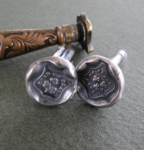 Erin Go Bragh... shield shape .... antique wax seal, sterling silver, Irish, Shamrock, Ireland Forever.