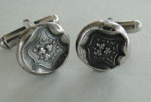 Erin Go Bragh... shield shape .... antique wax seal, sterling silver, Irish, Shamrock, Ireland Forever.
