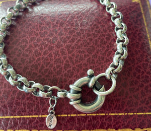 Belcher Chain bracelet.  Large bolt ring clasp.  Made to order in your size.