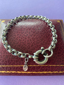 Belcher Chain bracelet.  Large bolt ring clasp.  Made to order in your size.