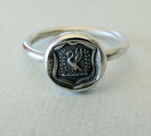 Load image into Gallery viewer, Swan Ring,  wax seal jewelry, sterling silver, amulet.