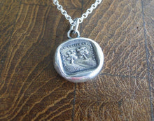 Load image into Gallery viewer, Destiny separates us in vain...... antique wax seal pendant, sterling silver