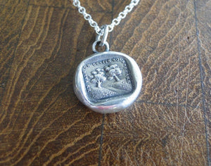 Destiny separates us in vain...... antique wax seal pendant, sterling silver