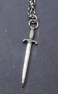 Warrior sword pendant, handmade sterling silver sword charm. meaningful jewelry