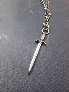 Warrior sword pendant, handmade sterling silver sword charm. meaningful jewelry