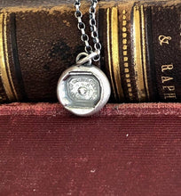 Load image into Gallery viewer, May it watch o&#39;er you.  Eye of Providence.  Antique wax letter seal pendant. Sterling handmade necklace.