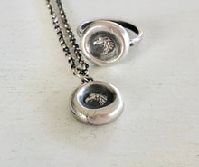 Load image into Gallery viewer, Eagle wax seal pendant.  Antique wax seal necklace. sterling letter seal stamp.