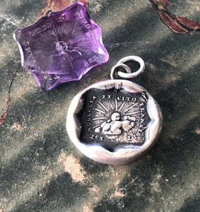 Storms pass and hard times don&#39;t last forever..... handmade, sterling, antique wax seal necklace.