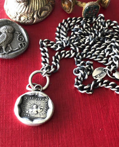 Storms pass and hard times don&#39;t last forever..... handmade, sterling, antique wax seal necklace.