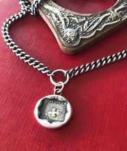 Load image into Gallery viewer, Storms pass and hard times don&#39;t last forever..... handmade, sterling, antique wax seal necklace.