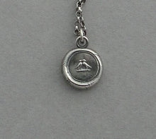 Load image into Gallery viewer, Love birds pendant, Antique wax seal jewelry,  Sterling silver, love, romance, pendant. Wedding jewelry, bridesmaid jewelry.
